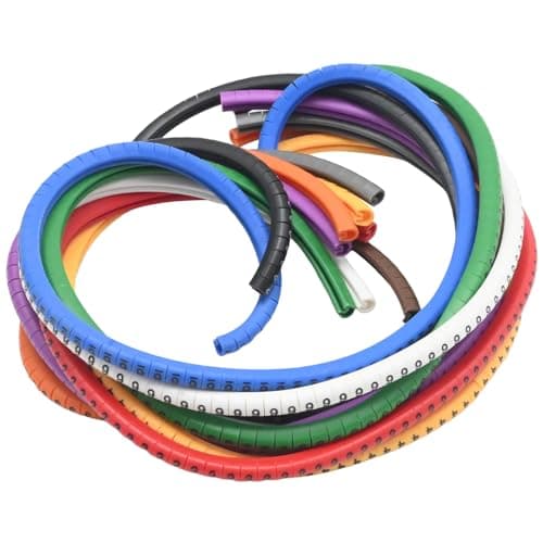 Image of Hoypeyfiy 1,000 PCS EC-0 Cable Wire Markers 0 to 9, Color-Coded Identification Tool for 1.5mm² Wiring, PVC Insulation Markers for Electrical Supplies