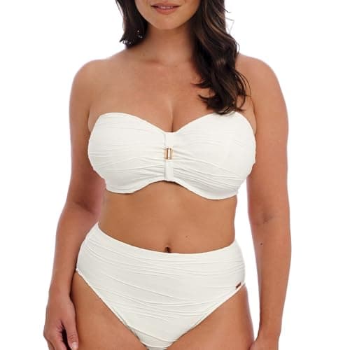 Image of Fantasie Beach Waves Bandeau Bikini Top Linen White 38D