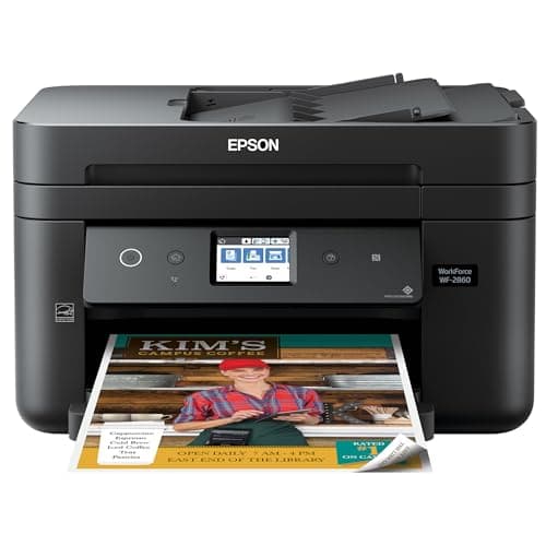 Image of Epson WorkForce WF-2860 All-in-One Wireless Color Printer with Scanner, Copier, Fax, Ethernet, Wi-Fi Direct and NFC, Amazon Dash Replenishment Enabled