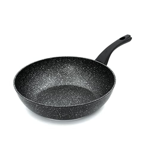 Image of Blackmoor 66160 Classic 28cm Non-Stick Induction Wok/Suitable for Induction, Electric and Gas Hobs/Black Marble Effect Colour