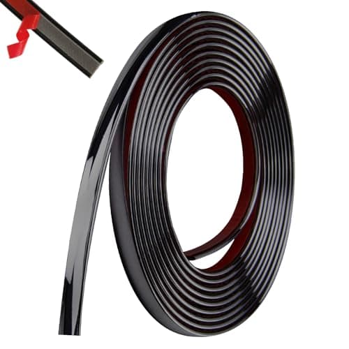 Image of 5m Wall Edging Strip 10mm Black Self Adhesive Peel and Stick Trim for Ceiling Walls Edges Mirror Furniture Borders Window Frames Backsplash Tiles Sticker Decor Tape Metal-Like Decoration