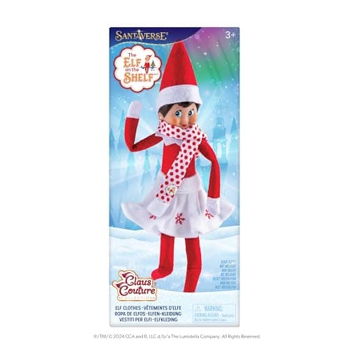 Image of Claus Couture Collection of Elf on the Shelf Clothes 2024 (Snowflake Skirt with Scarf)