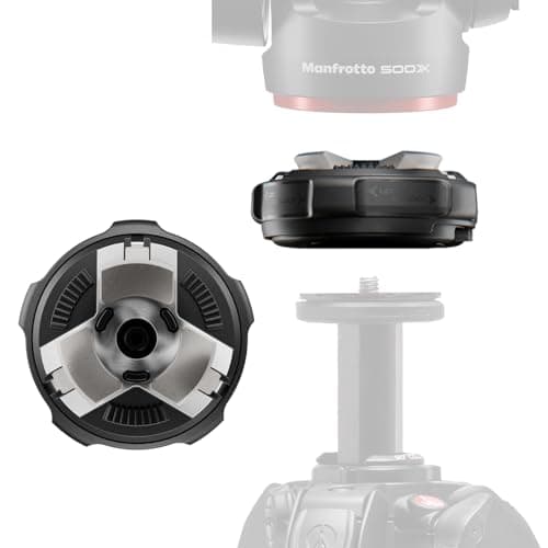 Image of Manfrotto XCHANGE Base, Quick Release Mount, Universal 3/8" Thread, Supports Up to 20kg, Compatible with XCHANGE Plate and Manfrotto XCHANGE Head, for Photo & Video Gear