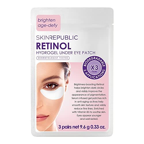 Image of Skin Republic Retinol Infused Hydrogel Under Eye Patch | Reduces Deep Wrinkles & Undereye Lines | Reduces Dark Circles | Made in Korea (Pack of 3 Pairs)