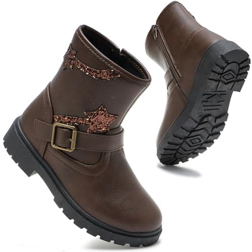 Image of Daclay Girls Boots Kids Boot Side Zipper Ankle Boys Booties Toddler/Little Kid/Big Kid