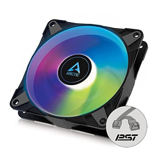 Image of ARCTIC P12 PWM PST A-RGB - PC Fan, 120mm Fan, PC Case Fan, Optimized for static pressure, Semi-passive: 200-2000 rpm (0 rpm <5%), 5V 3 pin ARGB LED, single fan - Black