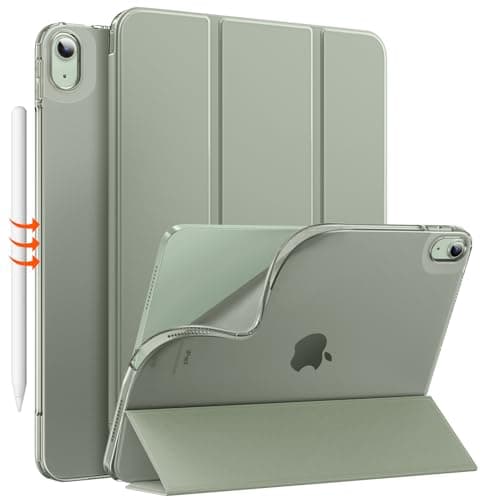 Image of MoKo for iPad Air 11 Inch Case M4/M3/M2 2026/2025/2024, iPad Air 5th/4th Generation 10.9" 2022/2020, Translucent Frosted Soft TPU Back Cover, Slim Protective Cover,Auto Wake/Sleep,Sage Green