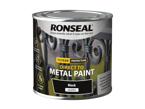 Image of Ronseal Direct to Metal Paint Black Gloss 250ml