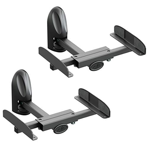 Image of mahara Side Clamping Swivel & Tilt Speaker Mount Wall Bracket x2 - Speaker Mount Max 20kg - Clamp Mount for Surround Sound System/Bookshelf Speakers/Home Theatre System - Speaker Wall Brackets Black