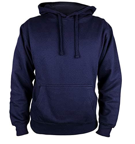Image of Martes Clothing | Men’s Plain long sleeve Hoodie Fleece Pull-Over | Soft and comfy Adult Top Sweatshirt Hoodies | Work and longe wear | Non-zip Up | Uni-Sex | 80% Cotton 20% Polyester (1, Large) Navy