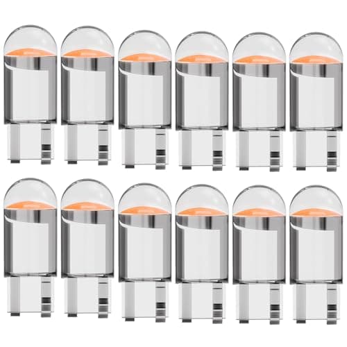 Image of 12 Pcs LED Bulbs Car Sidelight T10 12V W5W COB Dome Map Door Side Interior Number Plate Capless Trunk Tail (Red)