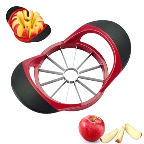 Image of Apple Corer and Slicer Stainless Steel Fruit Cutter for Fruits, Vegetables Ergonomic Rubber Grip Handle with 12 Sharp Blades for Cutting Slicing Kitchen Tool