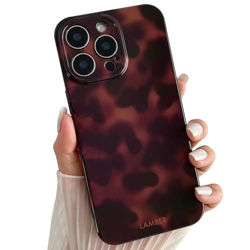 Image of TQLGY for iPhone 15 Pro Max Case, Cute Tortoise Shell Leopard Brown Amber Phone Case Soft TPU Slim Shockproof Protective Cover