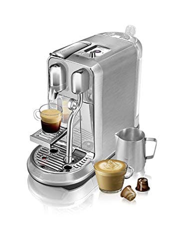 Image of Nespresso Creatista Plus Automatic Pod coffee machine with milk frother wand for Espresso, Cappuccino & Flat White by Sage in Brushed Stainless Steel