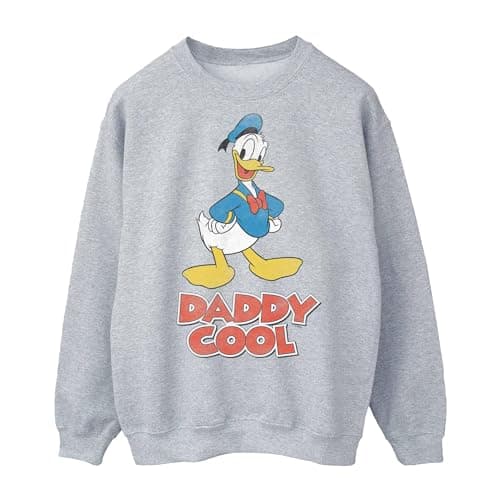 Image of Disney Men's Donald Duck Daddy Cool Sweatshirt Large Sport Grey