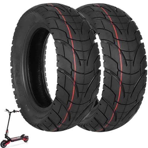 Image of VOLOHAS 80/65-6 Road Tyres, Thickened 10 Inch Pneumatic Tyres for Zero10X/Dualtron/Kugoo M4/M4 Pro Electric Scooter, Replacement Wheels, Thickened Front and Rear Tyres (2 Outer Tyres)