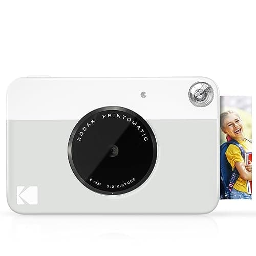 Image of KODAK Printomatic Full-Color Instant Print Digital Camera, Zink 2x3" (5.1x7.5 cm) Sticky-Back Photo Paper, 5MP, Portable, Creative Fun Gift for Birthday, Christmas, Holiday, Grey
