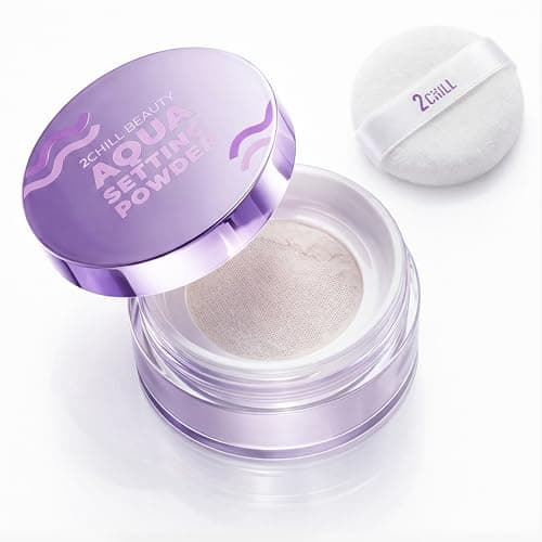 Image of 2CHILL Aqua Setting Powder, Translucent Face Powder with 45% Water Essence, Hydrating Matte Finish, Blurs Pores & Brightens Skin, Pressed Loose Setting Powders for Oil Control, Waterproof Sweat Resis