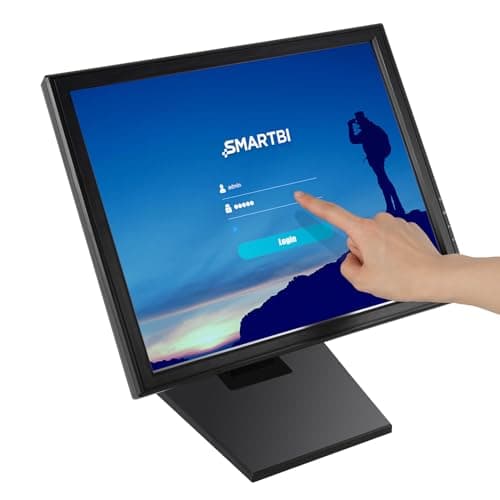 Image of HUSPOO 17" LCD Touch Screen Monitor, VOD VGA POS System LCD Cash Register Monitor, USB Adjustable Angle Touchscreen, for Retail, Cash and Inventory Management in Restaurants and Supermarkets