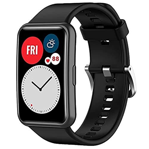 Image of Wownadu Straps Compatible for HUAWEI WATCH FIT Strap Replacement for Women Men Silicone Sports WristBand, Graphite Black Smart Watch Accessories,(No Watch)