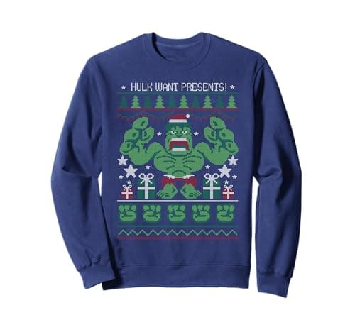Image of Marvel Hulk Want Presents Ugly Christmas Sweatshirt