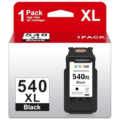 Image of 540XL Black Ink Cartridge, PG-540 PG 540 XL PG540 Black Replacement for Canon 540 Ink Cartridges for Canon TS5150 Ink Cartridges for Pixma TS5150 MG3650s MG3600 MG3650 TS5151 MX475 MG4250 MG3250