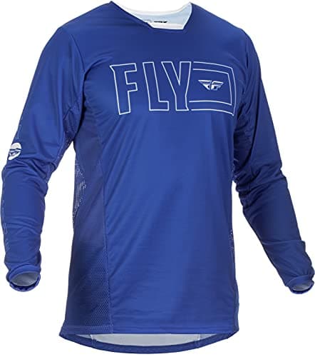 Image of Fly Kinetic Fuel Adult Jersey (Blue/White) Size Small