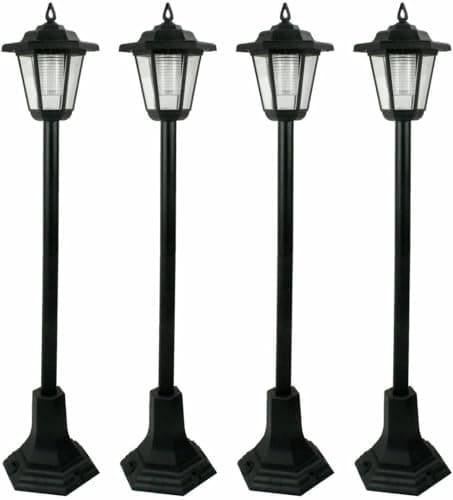 Image of Daniel James LED Solar Lamp Post Lights - 83cm Solar Powered Outdoor LED Lantern for Patio, Pathway, Walkway & Garden - Waterproof, Eco-Friendly & Easy to Install - 83cm, Black