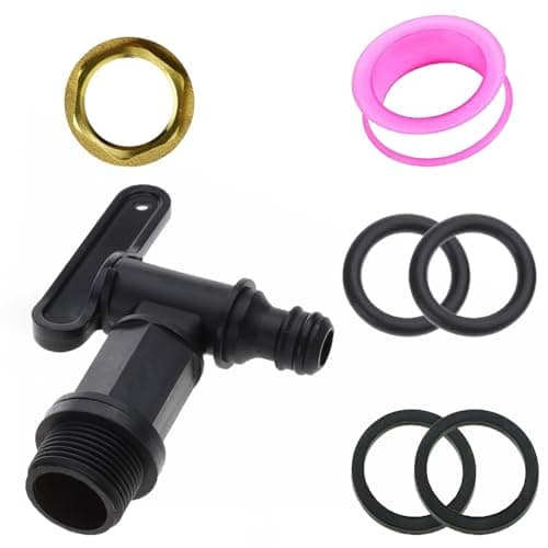 Image of 3/4" Water Butt Tap Plastic Snap, BSP Thread Replacement Water Tap with Brass Nut Tap Kit Fit Hosepipe Rain Barrel Water Butts
