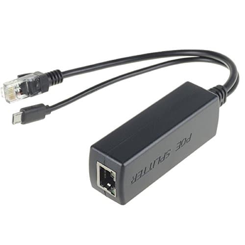 Image of DSLRKIT Active PoE Splitter Power Over Ethernet 48V to 5V 2.4A Micro USB Plug for Raspberry Pi B B+ 2 3