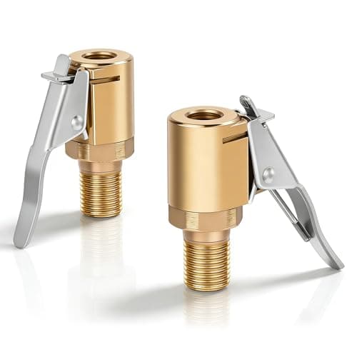 Image of 2Pcs Brass Tyre Valve Air Pump Clip,tquick release tyre inflator adaptor(8mm),Air Chuck Tire Inflator Compressor Pump Connect Locking,Car Universal Tyre Tire Inflator Valve Connector for Car Truck