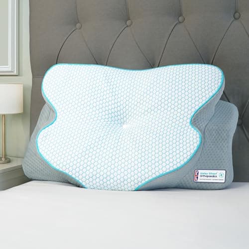 Image of Harley Street Orthopedic Neck Support Pillow (Large) | Ergonomic Cervical Pillow | Orthopaedic Memory Foam Pillow for Side Sleepers | Hypoallergenic & Machine Washable
