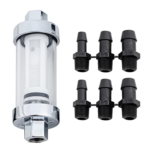 Image of CarBole Universal Oil Fuel Filter,Reusable Inline Fuel Filter,Inlet Size and Outlet Size:3/8" 1/4" 5/16" OE Number: (FFC1000)