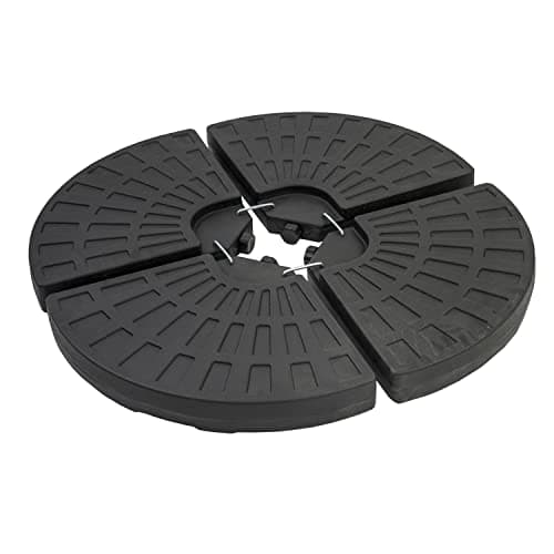Image of Straame 4PCS Garden Water Parasol Base, Circle Weight Stand for Cantilever, Sun Umbrella - Heavy Duty Black Parasol Weight for Banana Hanging Parasol Fillable with 60L Water/80Kg Sand (Base - Circle)