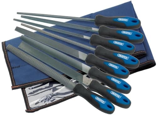 Image of Draper 44961 Engineers File and Rasp Set with Soft Grip, 200mm, 8 Pieces , Blue