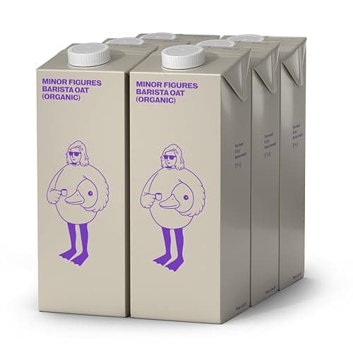 Image of Minor Figures Barista Oat Drink, Great for Coffee Foam, 6 x 1L, No Added Sugar, Dairy-Free, Vegan, Lactose Free, Long Life, Made in The UK