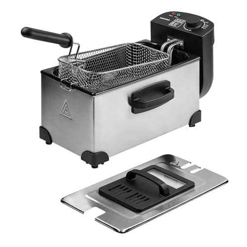 Image of Daewoo SDA1550 2000W Deep Fat Fryer with Window Lid and 3L Oil Capacity, Adjustable Temperature Control and High Power Function, Steel Outer Body and Enamel Coating, Silver
