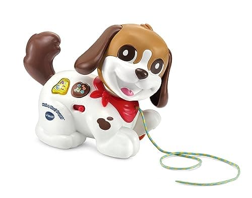 Image of VTech Baby Walk & Woof Puppy, Pull-Along Baby Toy Dog with Music, Letters & Phrases, Interactive Gift for Infants 1, 2, 3 years +, English version
