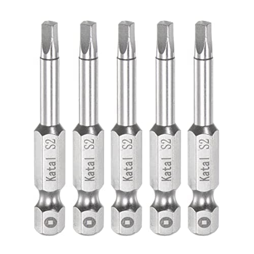 Image of sourcing map 5pcs S2 Square Screwdriver Bit 1/4" Hex Shank 2" Length Magnetic Screw Driver Power Tool