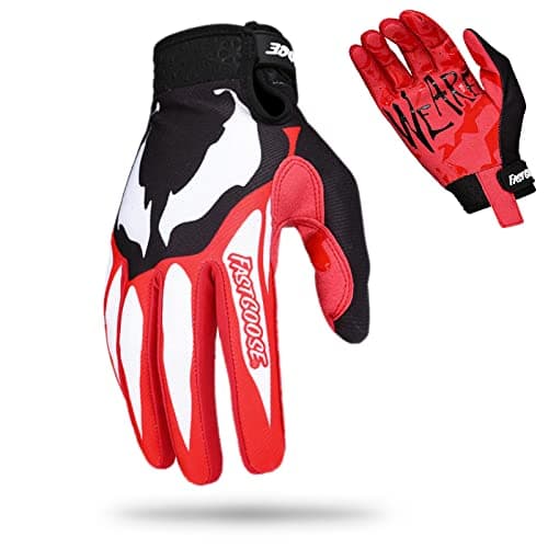 Image of Fast passion Skeleton-Paw Motorcycle Gloves for Men&Women,Cycling Glove Breathable Dirtbike Glove for ATV MTB Motocross Racing (1BlackRed, M)
