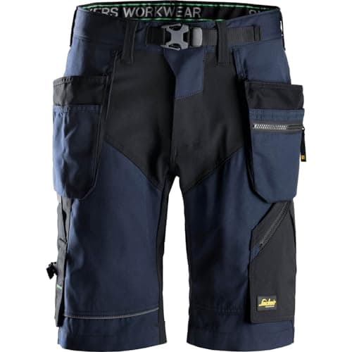 Image of Snickers 69049504046 Size 46 "Flexiwork" Work Shorts - Navy Blue/Black