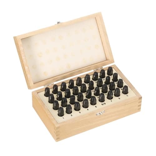 Image of sourcing map 36pcs 40Cr Alloy Steel Stamps Set 3/32" (2.5mm) A-Z / 0-8 / "&" Symbol Number Letter Punch Press Tool Steel Reverse Punch Stamp with Wood Case for Plastic Wood Leather