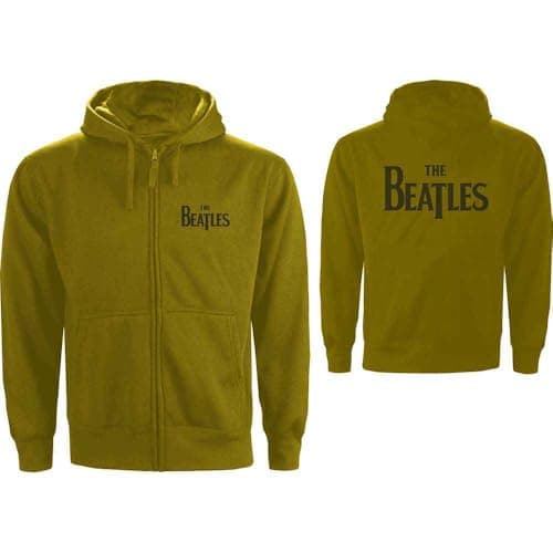 Image of Rock Off officially licensed products The Beatles Green Drop Logo Official Unisex Hoodie Hooded Top (Large)