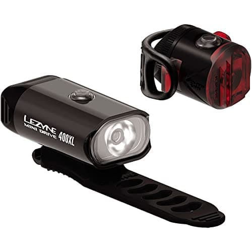 Image of LEZYNE Mini Drive 400/Femto Pair USB Rechargeable LED Bicycle/Mountain Bike Light Unisex Adult, Black, Size: One Size (Manufacturer Size: One Size)