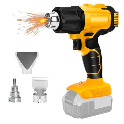 Image of ConBlom Cordless Heat Gun, Hot Air Gun Compatible for DeWalt 18V 20V Battery, 4 Nozzle, 2 Temperature Setting 300°C/550°C Heat Gun for Shrink Tubing, Crafts, Resin & Decorating (No Battery)