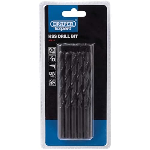 Image of Draper 38815 H29MC Expert HSS Drill Bit, 9.0mm Ø, Pack of 10 , Blue