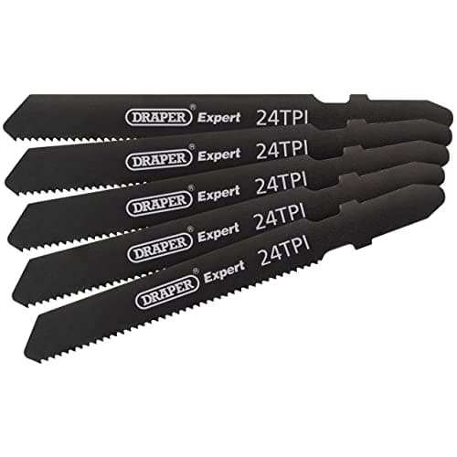 Image of Draper 81729 Expert 5 Piece DT118A 92mm Jigsaw Blade Set, 230 V, Black, 92 mm