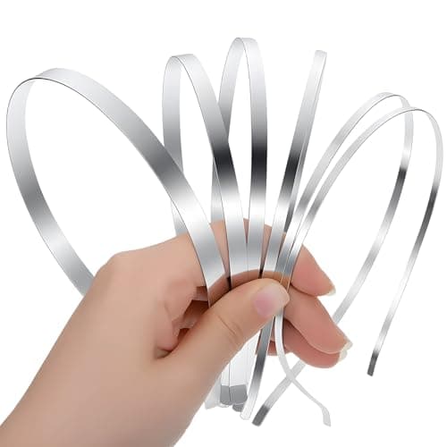 Image of Thinp 6 Pcs Thin Metal Headband, 6 Size Silver Wire Headband-Smooth Plain Headbands for Crafts Blank DIY Headbands for Women Girls DIY Hair Accessories (3mm/4mm/5mm/6mm/7mm/10mm)