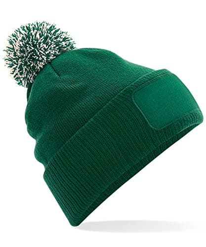 Image of Beechfield Snowstar Patch Beanie - Black/Graphite Grey
