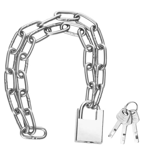 Image of 304 Stainless Steel Chain Link, 5mm x 80cm Heavy Duty Chain Links, Motorbike Lock with Padlock, High Security Chain, Bike Locks Chains for Motorbike Bicycle Scooter Lock
